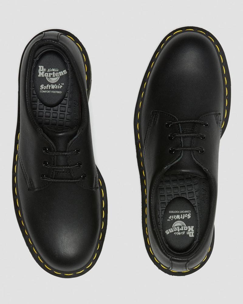 Black Women's Dr Martens 1461 Slip Resistant Leather Oxfords Shoes | CA 368OKI